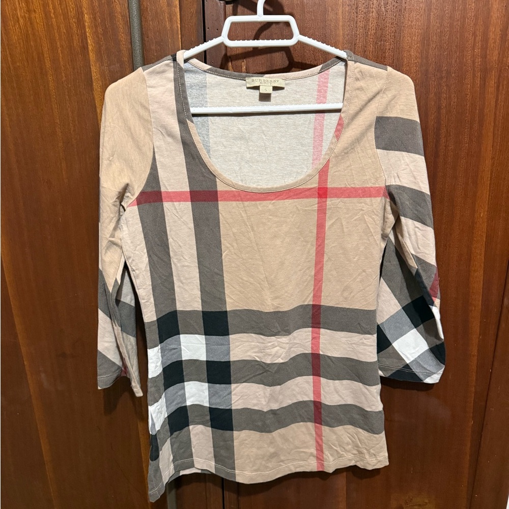 Burberry 3/4 Sleeve Giant Check Long Sleeve